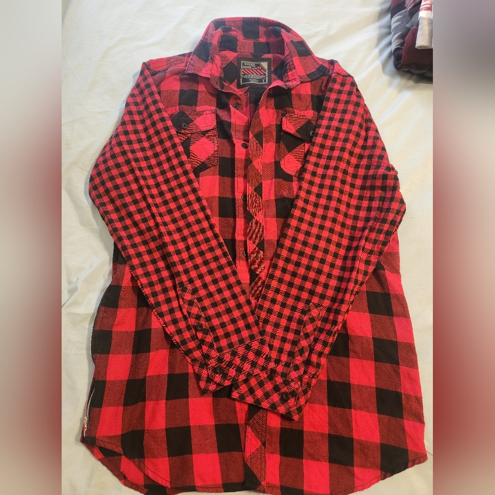 Two Pattern Flannel Tunic